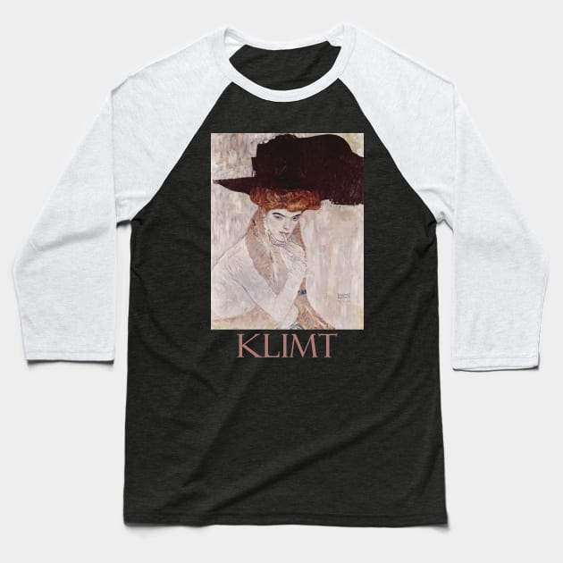 The Black Feathered Hat by Gustav Klimt Baseball T-Shirt by Naves